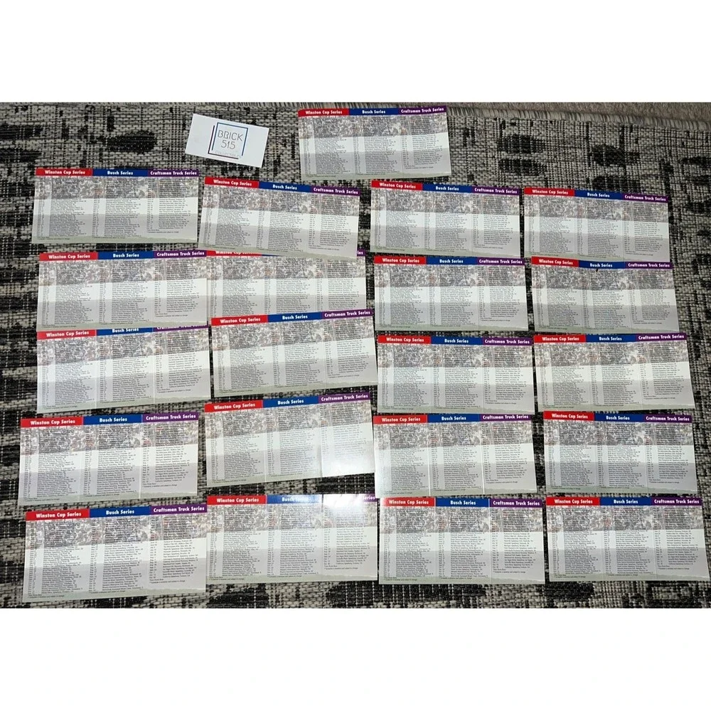1999 NASCAR Dale Earnhardt No. 3 GM Goodwrench Race Schedules (21 In Total)